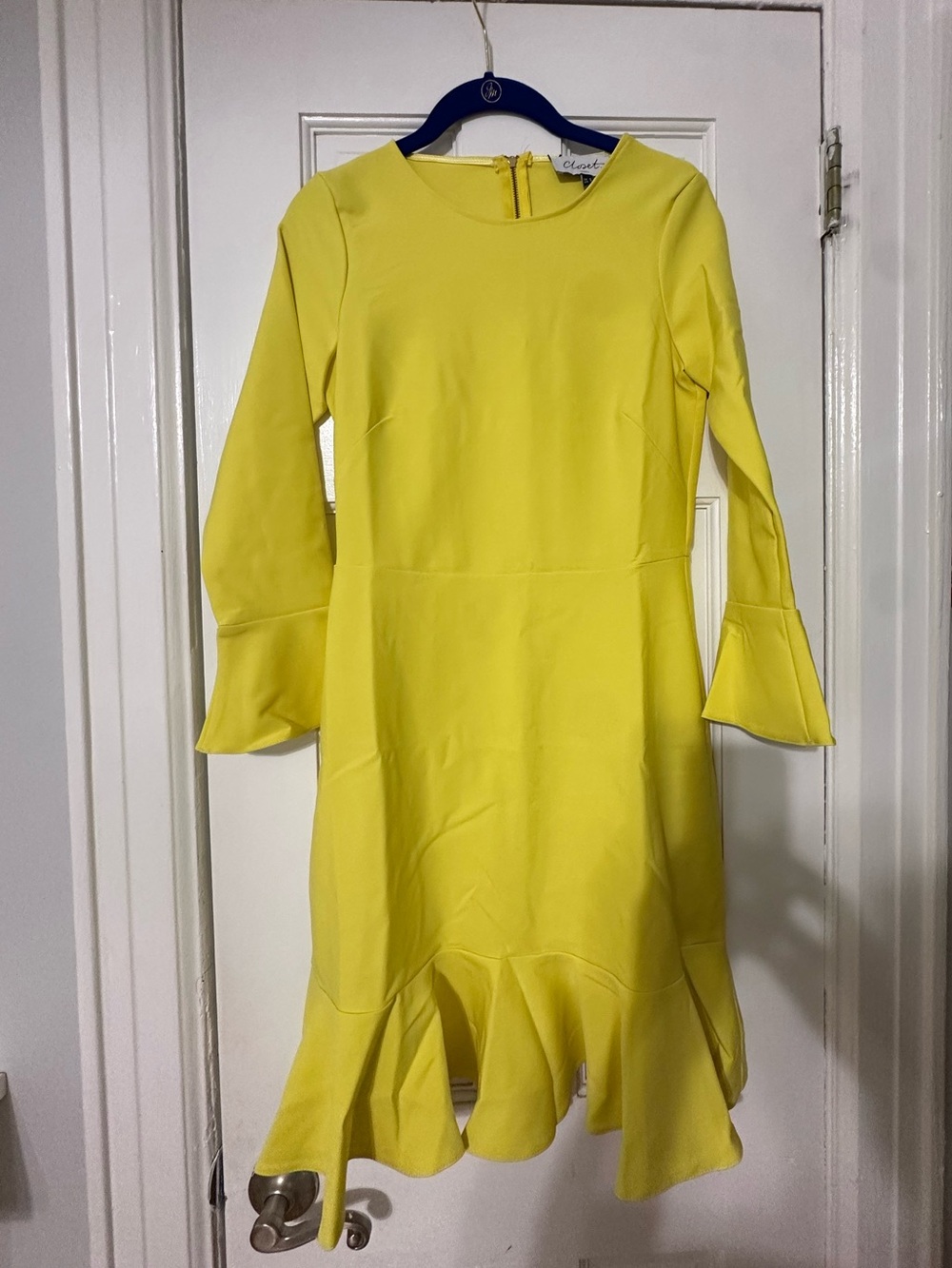 Closet Yellow Dress with Ruffle Hem